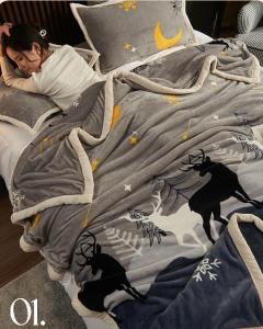 Selimut Bulu Halus 140x200 Motif Dewasa Keren Lembut Murah Berkualitas