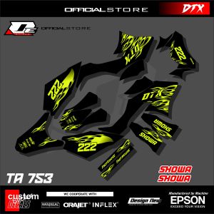 Striping Sticker Variasi Motor Dtraker Stiker List Fullbody (TA753)Satu Set Kanan Kiri Motif Api Keren