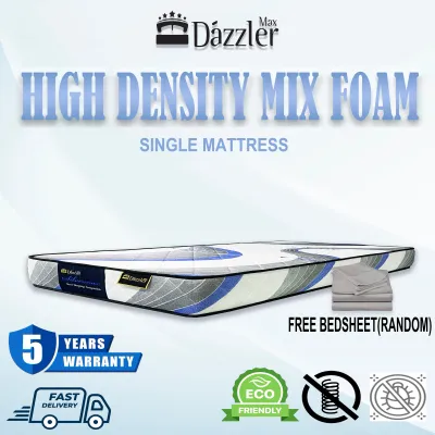 【FREE Bed Sheet】Dazzler Max 5 Inch Premium Quality High Density Mix Foam Mattress 4 Size Available
