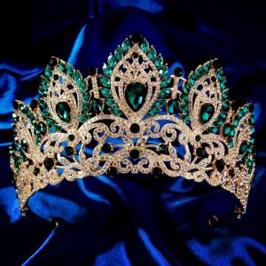 PAZNUL Luxury Princess Wedding Tiara Elegant Headwear Queen Crown High Quality Big Diadem Princess Crown Hair Accessory