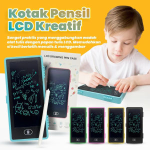 FREE ONGKIR KOTAK PENSIL 2 In 1 Di Lengkap dan LCD Drawing Pad Kotak Pensil Gambar Aesthetic