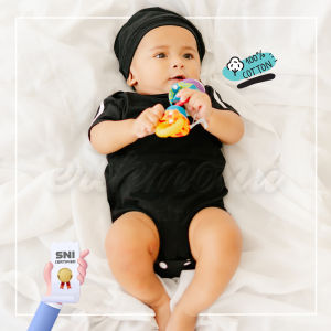 [ermon baby] baju jumper bayi lucu black stripe