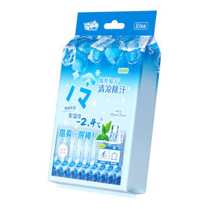 Portable Cooling Wet Wipes for Travel & Fitness Oil Control Sweat Removal Instant Refresh