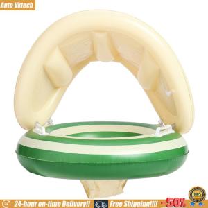 [Auto Vktech] Baby Swimming Ring Toddlers Pool Float with Detachable Sunshade Beach Water Leakproof Kids Seat Ring for Kids Toddlers