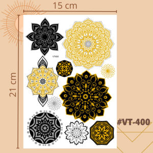 Stiker Tato Temporer Gold & Silver 21 x 15 cm
