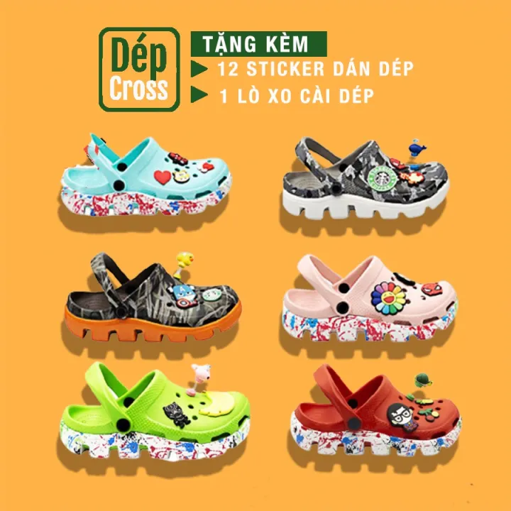 Dép Cross DUET Hottrend Đế Răng Cưa DU01 Cao Cấp Tặng Thêm 12 Sticker ...