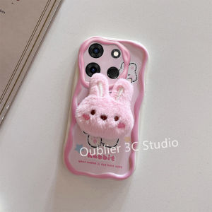 เคส Infinix Smart 7 X6515 Tecno Spark GO 2023 Tecno POP 7 Pro เคสโทรศัพท์ดีไซน์ใหม่สุดฮอตน่ารักลายการ์ตูนน่ารักสตรอเบอร์รี่หมีกระต่ายตุ๊กตาผ้ากำมะหยี่นิ่มพร้อมจี้แหวน Case