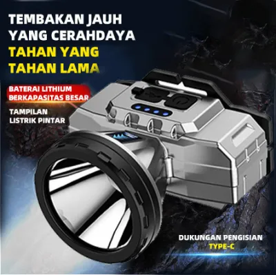 T996 Senter Kepala Super Terang Daya Tahan Baterai Yang Lama Led Headlamp Outdoor 50 Watt