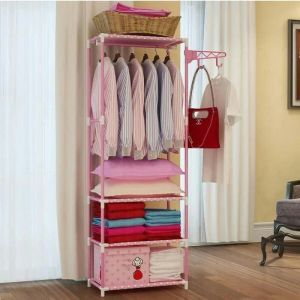 gantungan baju berdiri/rak baju/lemari plastik gantung/standing hanger serbaguna rak gantung baju lemari pakaian tanpa kain