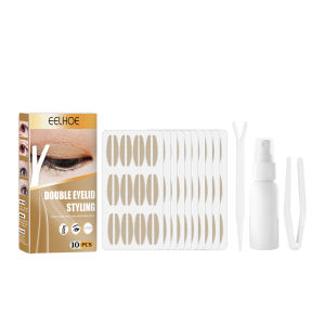 Eelhoe Invisible Double Eyelid Styling Set Lifting Drooping Eyelid Self-Adhesive Lace Mesh Sticker Waterproof Beige Breathable Fiber Sticker S/L Style Double Eyelid Makeup Tool