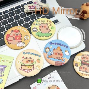 JIYAN2866 Circular Capybara Cosmetic Mirror Portable Tin Plate Material Small Circular Mirror Mirror HD One-way Mirror