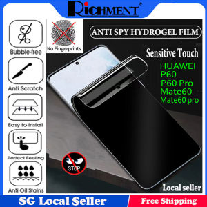 【✅SG Seller✅】RICHMENT Hydrogel Privacy Matte Screen Protector Anti-Spy Privacy Hydrogel Film Anti Spy Hydrogel Film Flexible Soft TPU with positioning layer easy installation For HUAWEI P60 PRO P 60 MATE60 PRO MATE 60 (SG Local Seller + FREE SHIPPING)