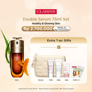 [Clarins Set] Double Serum 75ml Gratis 7 Hadiah - anti aging face serum / serum anti penuaan dan kerutan  wajah glowing  kenyal untuk semua jenis kulit