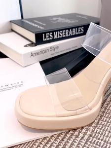 Transparent Purple High-Heeled Sandals For Women Summer Outdoor Wear Paired With Skirts Evening Style Chunky Heel Sandals