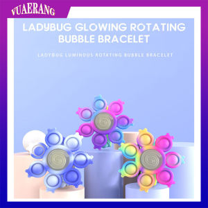 VUAERANG SQUEEZE SENSORY TOY Luminous Rotating Bracelet Bubble Silicone Decompression Toy BUBBLE FIDGET TOY Rodent Pioneer Fingertip Spinner Childrens Gift