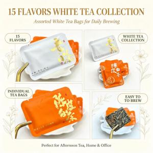 15种白茶组合Square Slices Tea White Tea小方片茶 独立包装 高品质茶Tangerine Peel陈皮茶 Puer Ration Tea Bag