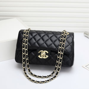 Purchasing agent for branded womens bags 2024 New Fashionable Retro High-End Diamond Pattern Chain Bag Genuine Leather Shoulder Crossbody Bag Trendy