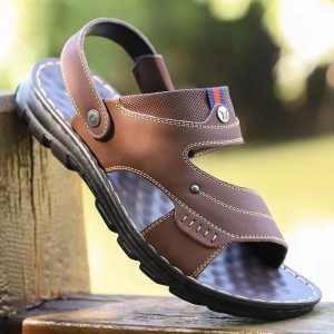 Ready stock mens sandals middle-aged dads shoes leather casual high-end sandals
