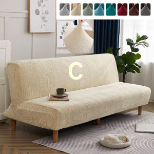 ❤Quick delivery+COD❤ 160-190CM thick solid color sofa-bed cover universal size armless sofa-bed cover tightly wrapped non-slip elastic stretch furniture cover