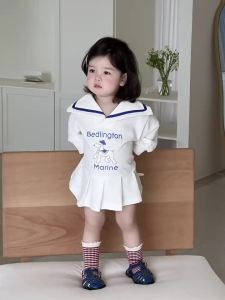 Baby girls autumn long princess dress 2026 Korean-style girls collared dress autumn clothing for children