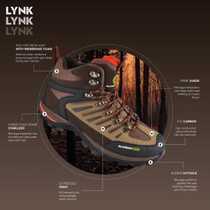 Sepatu Gunung Outdoor Pro Series Lynk Warna Abu Sepatu Hiking Waterproof Model Mid Terbaru