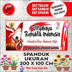 Spanduk Kemerdekaan RI / Spanduk HUT RI / Banner HUT RI/ Banner Hari Proklamasi Ukuran 2 x 1 meter
