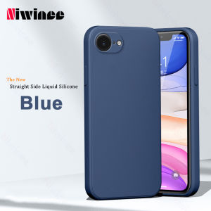 Cho Iphone 16E vỏ điện thoại Thẳng Cạnh Silicone lỏng Bao Gồm Tất Cả Các Ống Kính Chống Mùa Thu Mới Siêu Mỏng Đơn Giản cá tính sáng tạo Điện thoại mềm vỏ điện thoại Nz28