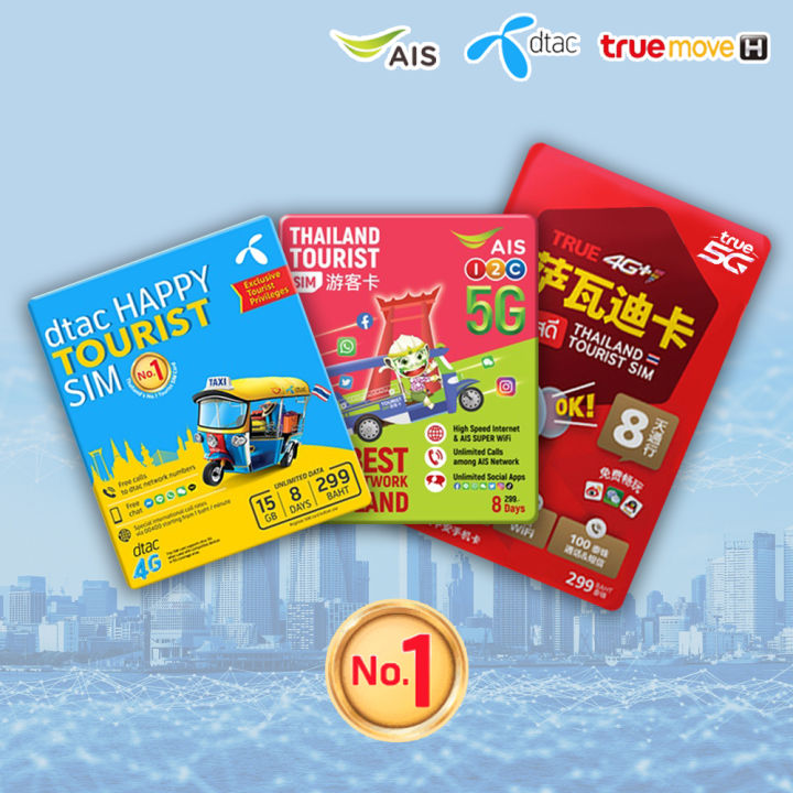 Thailand SIM Card TRUEMOVE/AIS/DTAC 4G/5G high Speed+unlimited data 10 ...