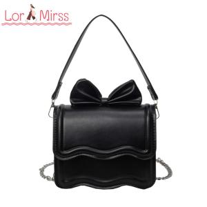 Luxury Women Shoulder Bag with Bowknot Detail Lightweight PU Leather for Spring Summer Activities