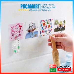 [HCM]Set 10 Móc Dán Tường Họa Tiết 3D Móc Treo Đồ Chịu Lực Dán Tường Không Cần Khoan Đục - PucaMart