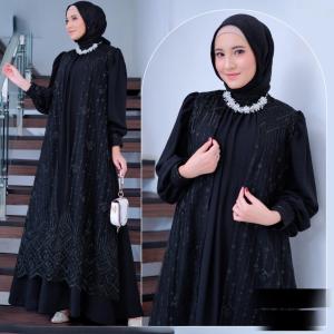 Gamis Cringkel Model Baru Zahrany Dres Crinkle Airflow Mix Tile Import Dress Jumbo Wanita Kekinian M L XL XXL Baju Muslim Pengajian Remaja