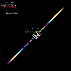 ACEKOGO 1Pc Car Sticker Colorful Laser Decoration Stickers Reflective Waterproof Accessories for Honda City 2010 Civic Fd Civic Fc Civic Dimension Esi Stream Vezel Freed Shuttle Jazz Beat Brio C70 Visor HRV BRV S2000 Prelude125