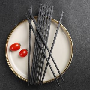 10pair Black Alloy Chopsticks Non-slip High Temperature Resistance Chopsticks Hotel Restaurant Kitchen Tool