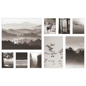 Hiasan Pajangan Dinding Gambar Alam Isi 9pcs Bahan Fibreboard Ukuran 179x112cm WEO IK8055