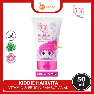 BQ4 Kiddie Hairvita PINK Pelicin & Vitamin Rambut Anak Tanpa Dibilas 50ML - Ekstrak Minyak Zaitun