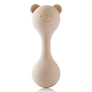 Orzbow Infants and Toddlers Soothe Silicone Bear Sand Hammer Baby Grasp Training Hand held stickGnaw Toy