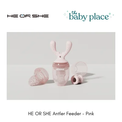 HE OR SHE Antler Feeder Baby Food Feeder | BPA-Free Silicone Feeder Pouch Set with Casing