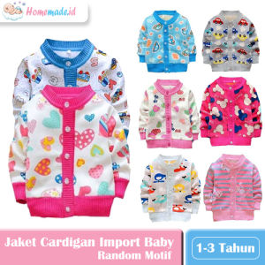 Jaket Cardigan Import Baby Bahan Cotton Hangat Lembut Untuk Bayi Laki-Laki Perempuan Baru Lahir 1 2 3 Tahun