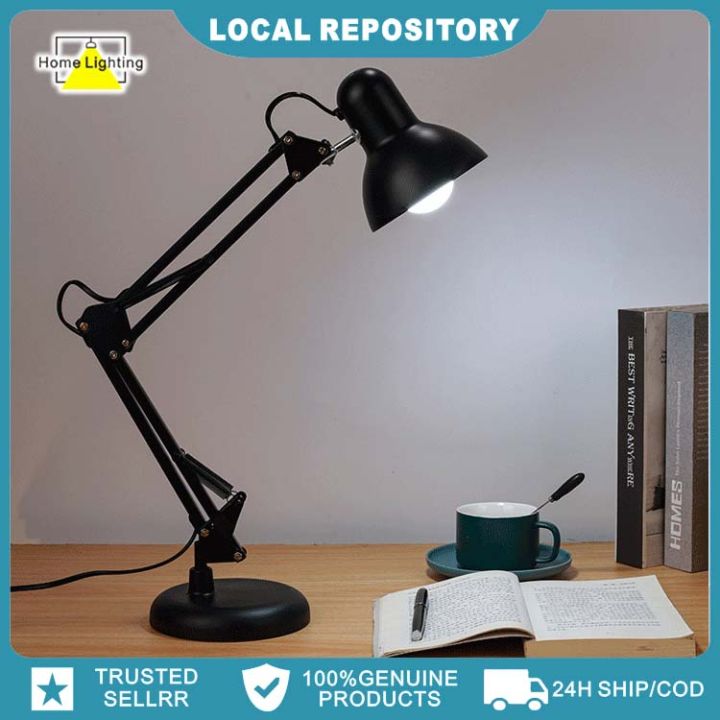 Metal Adjustable Long Swing Arm Desk Lamp Led Table Lamp Office Reading