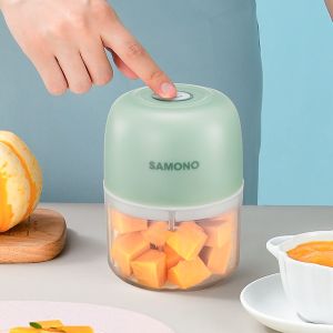 SAMONO Mini Food Chopper Wireless 300ml Blender Bumbu Elektrik Portable Tanpa Kabel Cas Type-C Baterai 1200mAh Awet Halus Penggiling Bawang Cabai Material Food Grade Aman Praktis Hemat Listrik 35W SW-L5
