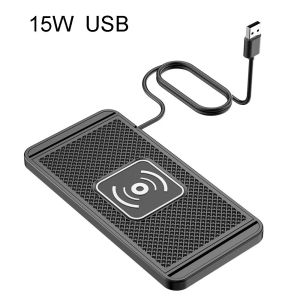Car Wireless Charger USB Type-C Silicone Sliding Fast Sensing Charging Pad For iPhone 15 14 13 12  Xiaomi Phone Charging