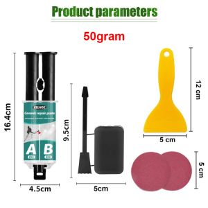 Set Perbaikan Ubin Tahan Air Bak Kit Kamar Mandi Perekat Keramik Lem AB Reparasi Penambal Penutup Penghilang Retakan Pecahan Crack Rusak Pecah Lubang Celah Dinding Tembok Ubin