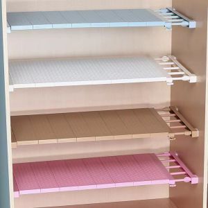 Dudumart Organizer Storage Rack Adjustable Closet Layer Clapboard Nail Free Wardrobe Cabinet Divider Holder