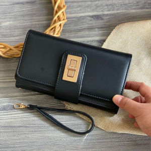 Dompet panjang wanita polos muat handphone dompet cewek tempat foto kartu uang kertas dan koin
