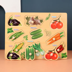 KOGGY Wooden Jigsaw shape animal Puzzle Board Kids Early Learning Montessori Toys| Mainan Bayi Kanak Mainan Edukasi 3D Knob Puzzle Wooden Toys Hand Grab Matching Board Early Educational Alphabet Learning Teka-Teki 拼图