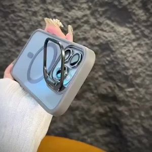 iPhone 16 13 12 11Shockproof transparent Magnetic Phone Stand Glass Luxury Case