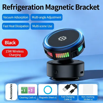 15W Magnetic Wireless Charging Car Holder Magnetic Adsorption Wireless 360°Adjustable Fast Charging