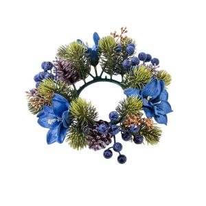 SWEET Artificial Flower Flowers Wreath Candle Holder Multifunctional Plastic Christmas Wreath New Window Display Props Pine Candlestick Garland Festival