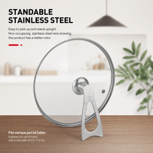 SHIRUI Dovetail Style Pot Lid Handle Stainless Steel Standable Cookware Lid Knob Space-saving Universal Lid Grip Wok Lid