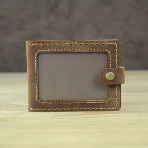 FANCODI High Class Handmade Vintage Crazy Horse Genuine Leather Card Holder For Men Driving License Sleeve Name Card Holder Card ID Holder Small Wallet MC504